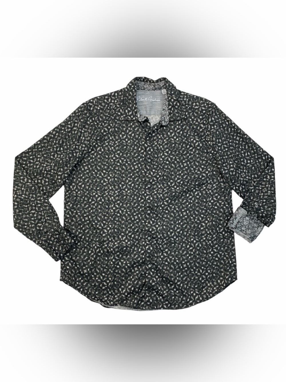 EUC Robert Graham Black and White Button-Down Shirt